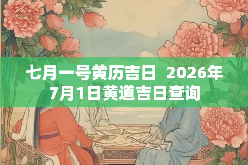 七月一号黄历吉日  2026年7月1日黄道吉日查询