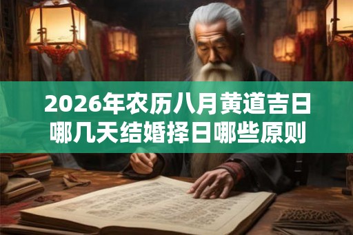 2026年农历八月黄道吉日哪几天结婚择日哪些原则