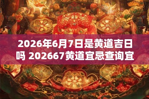 2026年6月7日是黄道吉日吗 202667黄道宜忌查询宜吗 2026年6月7日是黄道吉日吗 202667黄道宜忌查询宜吗