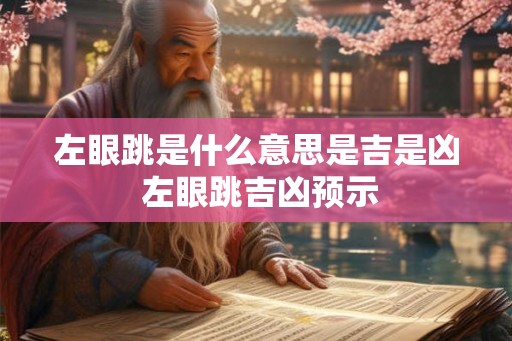 左眼跳是什么意思是吉是凶 左眼跳吉凶预示