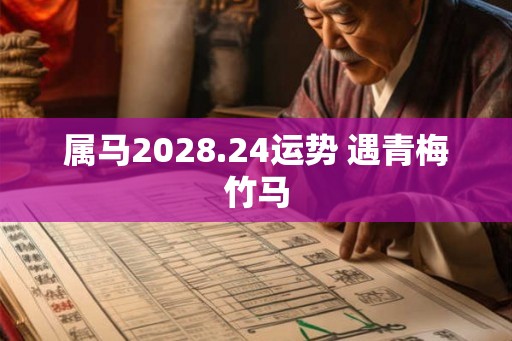 属马2028.24运势 遇青梅竹马