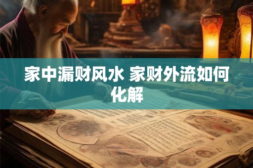 家中漏财风水 家财外流如何化解