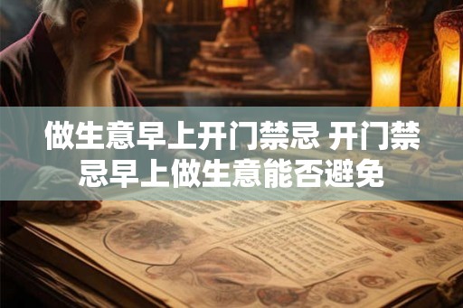 做生意早上开门禁忌 开门禁忌早上做生意能否避免