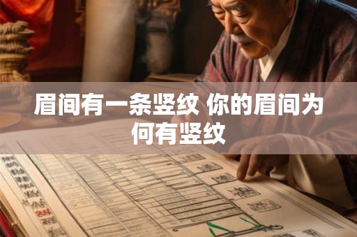 眉间有一条竖纹 你的眉间为何有竖纹