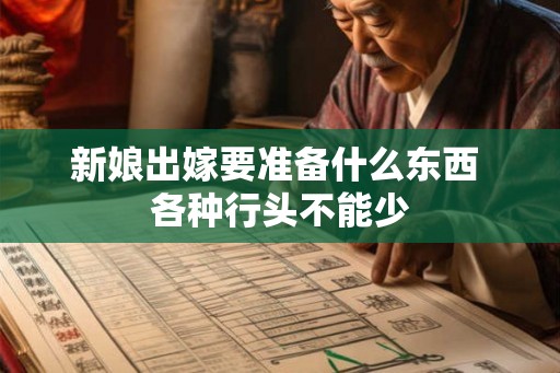 新娘出嫁要准备什么东西 各种行头不能少