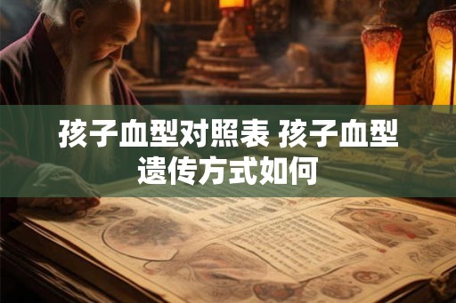 孩子血型对照表 孩子血型遗传方式如何