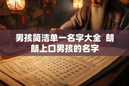 男孩简洁单一名字大全  朗朗上口男孩的名字