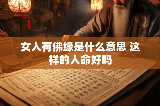 女人有佛缘是什么意思 这样的人命好吗