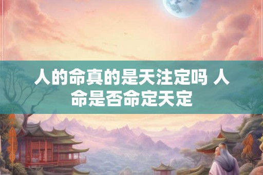 人的命真的是天注定吗 人命是否命定天定 人的命真的是天注定吗 人命是否命定天定
