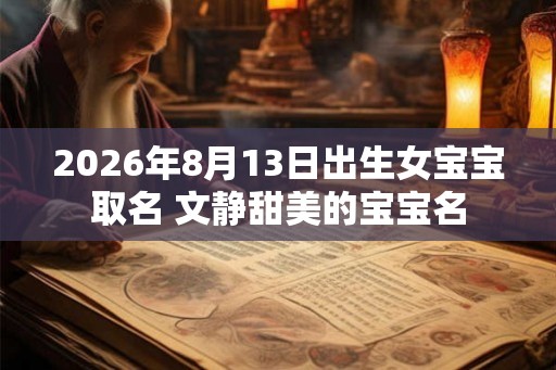 2026年8月13日出生女宝宝取名 文静甜美的宝宝名