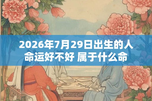 2026年7月29日出生的人命运好不好 属于什么命
