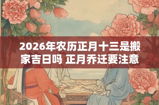 2026年农历正月十三是搬家吉日吗 正月乔迁要注意什么