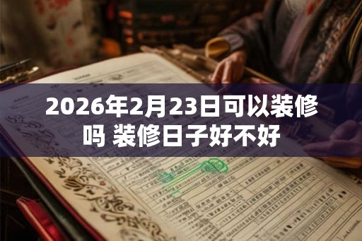 2026年2月23日可以装修吗 装修日子好不好
