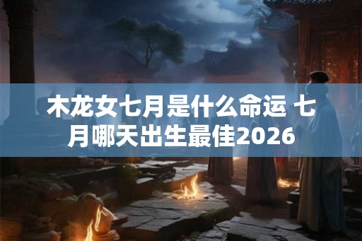木龙女七月是什么命运 七月哪天出生最佳2026