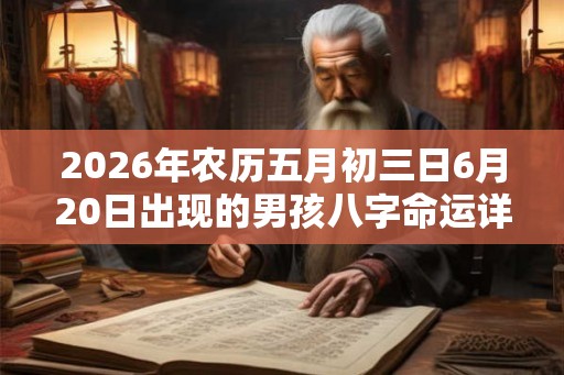 2026年农历五月初三日6月20日出现的男孩八字命运详解 2026年农历五月初三日6月20日出现的男孩八字命运详解