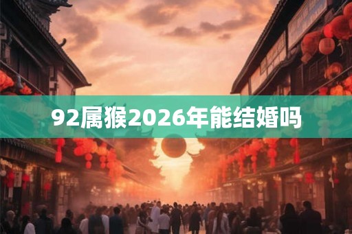 92属猴2026年能结婚吗