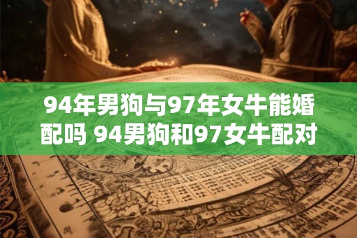 94年男狗与97年女牛能婚配吗 94男狗和97女牛配对可行吗