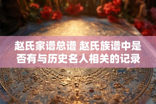赵氏家谱总谱 赵氏族谱中是否有与历史名人相关的记录