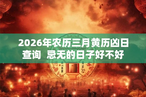 2026年农历三月黄历凶日查询 忌无的日子好不好 2026年农历三月黄历凶日查询 忌无的日子好不好