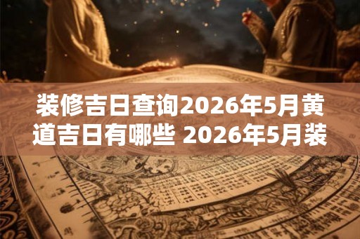 装修吉日查询2026年5月黄道吉日有哪些 2026年5月装修黄道吉日查询