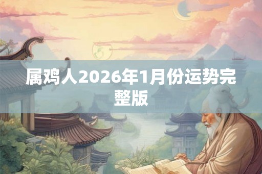 属鸡人2026年1月份运势完整版