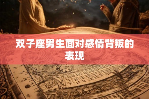 双子座男生面对感情背叛的表现