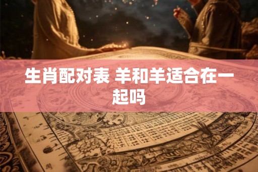 生肖配对表 羊和羊适合在一起吗