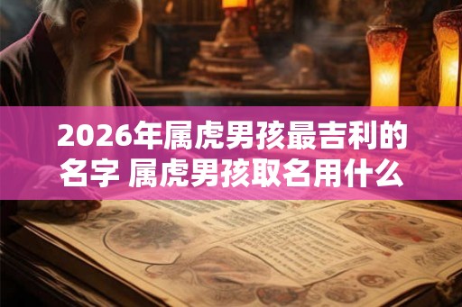 2026年属虎男孩最吉利的名字 属虎男孩取名用什么字最好