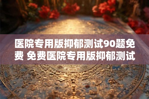 医院专用版抑郁测试90题免费 免费医院专用版抑郁测试90题