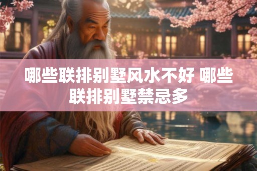 哪些联排别墅风水不好 哪些联排别墅禁忌多