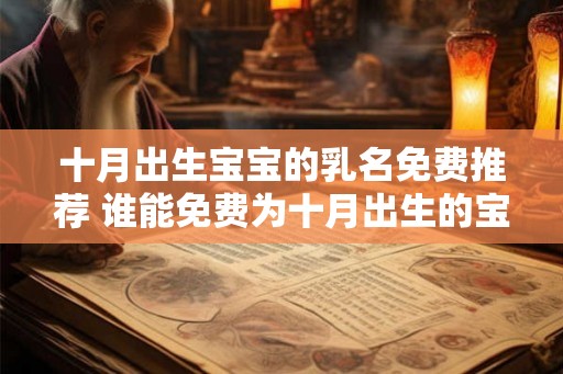 十月出生宝宝的乳名免费推荐 谁能免费为十月出生的宝宝提供乳名推荐