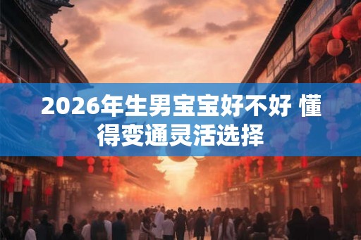 2026年生男宝宝好不好 懂得变通灵活选择