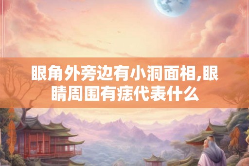 眼角外旁边有小洞面相,眼睛周围有痣代表什么
