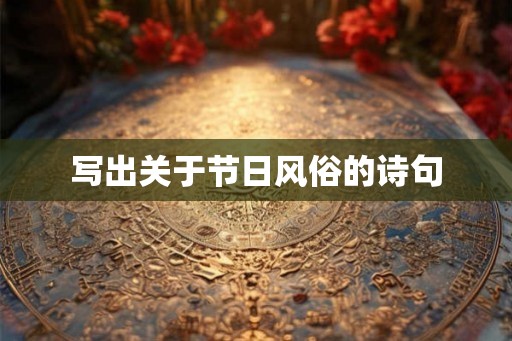 写出关于节日风俗的诗句