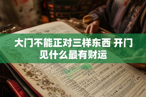 大门不能正对三样东西 开门见什么最有财运