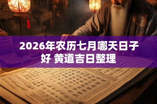 2026年农历七月哪天日子好 黄道吉日整理