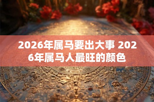 2026年属马要出大事 2026年属马人最旺的颜色 2026年属马要出大事 2026年属马人最旺的颜色