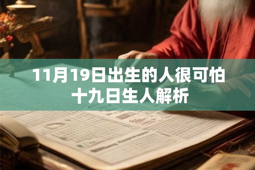 11月19日出生的人很可怕 十九日生人解析