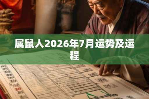 属鼠人2026年7月运势及运程