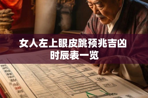 女人左上眼皮跳预兆吉凶 时辰表一览