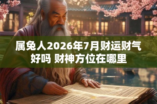 属兔人2026年7月财运财气好吗 财神方位在哪里