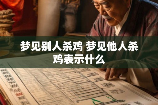 梦见别人杀鸡 梦见他人杀鸡表示什么