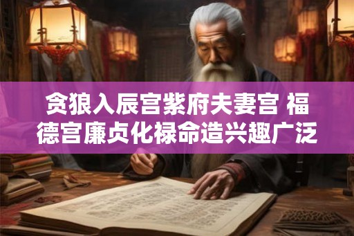 贪狼入辰宫紫府夫妻宫 福德宫廉贞化禄命造兴趣广泛