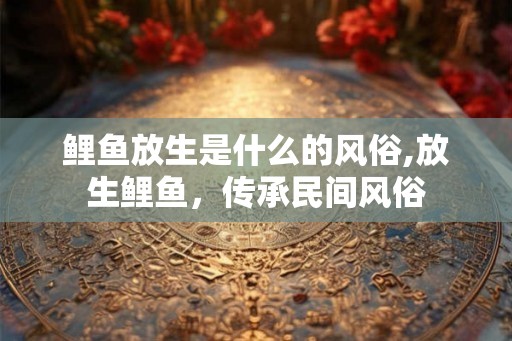 鲤鱼放生是什么的风俗,放生鲤鱼,传承民间风俗 鲤鱼放生是什么的风俗,放生鲤鱼,传承民间风俗