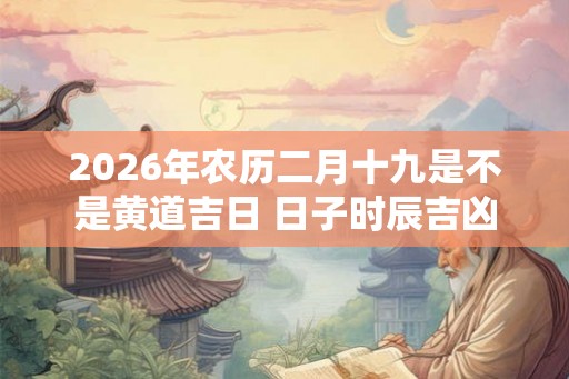 2026年农历二月十九是不是黄道吉日 日子时辰吉凶