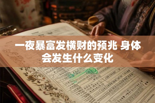 一夜暴富发横财的预兆 身体会发生什么变化