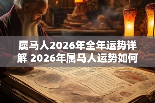 属马人2026年全年运势详解 2026年属马人运势如何