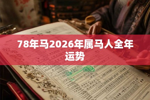 78年马2026年属马人全年运势