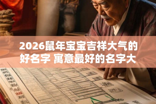 2026鼠年宝宝吉祥大气的好名字 寓意最好的名字大全