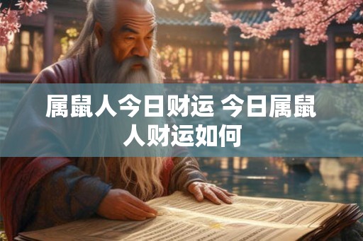 属鼠人今日财运 今日属鼠人财运如何